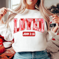 Loved in Red Varsity • John 3:16 Crewneck