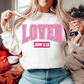 Loved in Blush Varsity • John 3:16 Crewneck