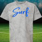 Surf Script Puff Tee – Metallic Blue on Comfort Colors