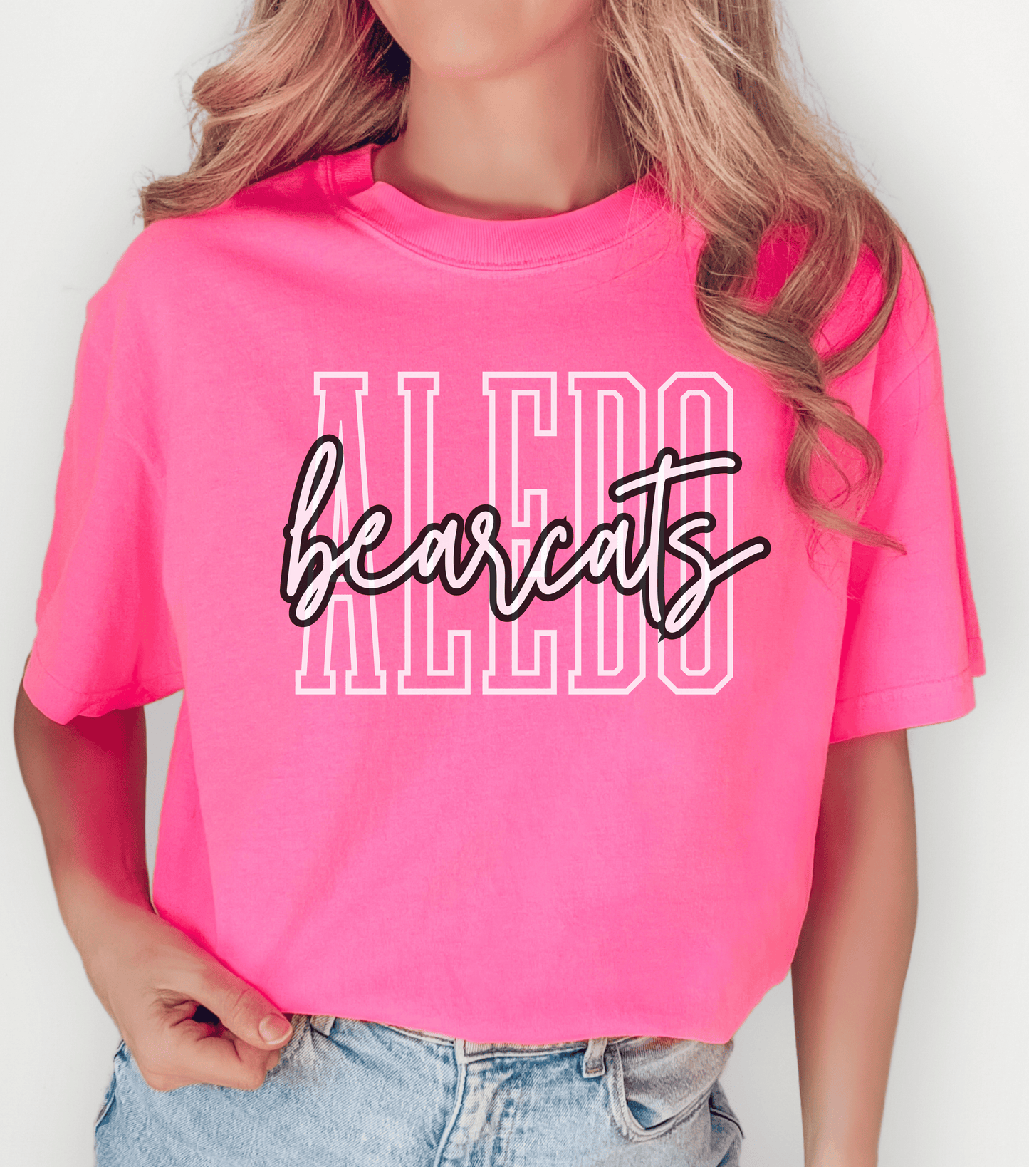 PINK OUT! Tall Skinny Aledo Bearcats Tee
