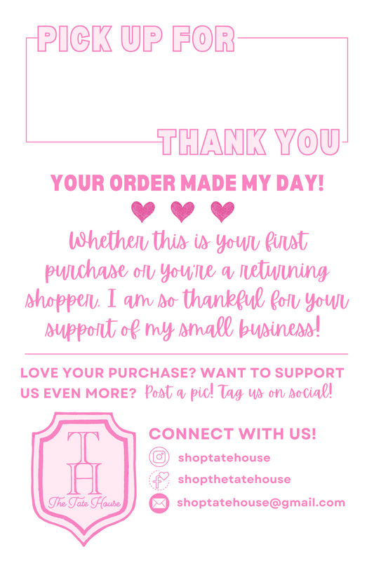 Custom Branded 4x6 Thank You Pick-Up Labels for Efficient Order Fulfillment