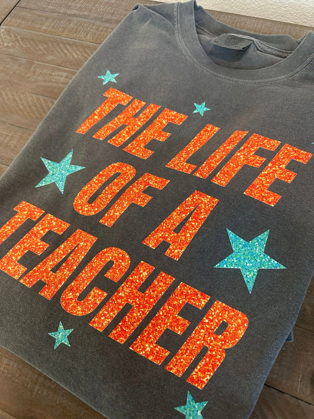 Teacher Era Faux Glitter Shirt
