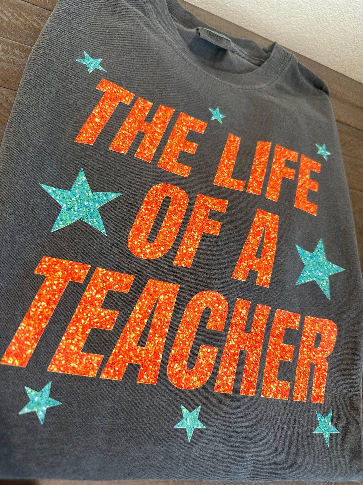 Teacher Era Faux Glitter Shirt