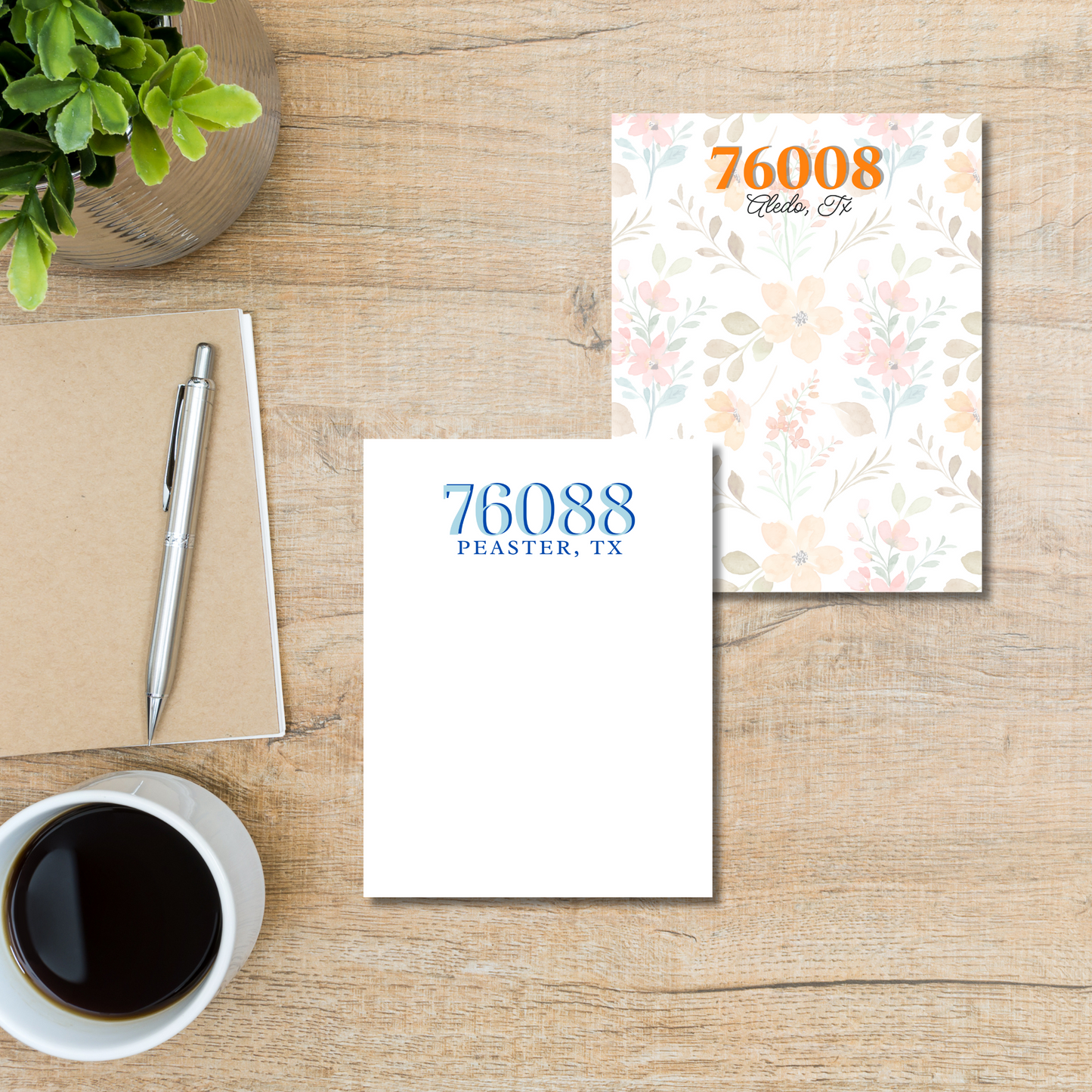 WHOLESALE Custom Designed Zipcode Notepads (12-48 Packs)