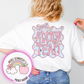 Person wearing a white shirt with 'ADMIN TEAM' design on the back, with a colorful logo in the corner.