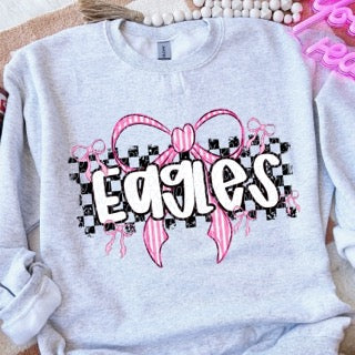 Checkered Bow Pink Out Mascot Shirt