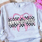 Checkered Bow Pink Out Mascot Shirt