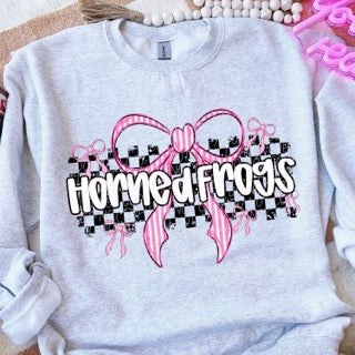 Checkered Bow Pink Out Mascot Shirt