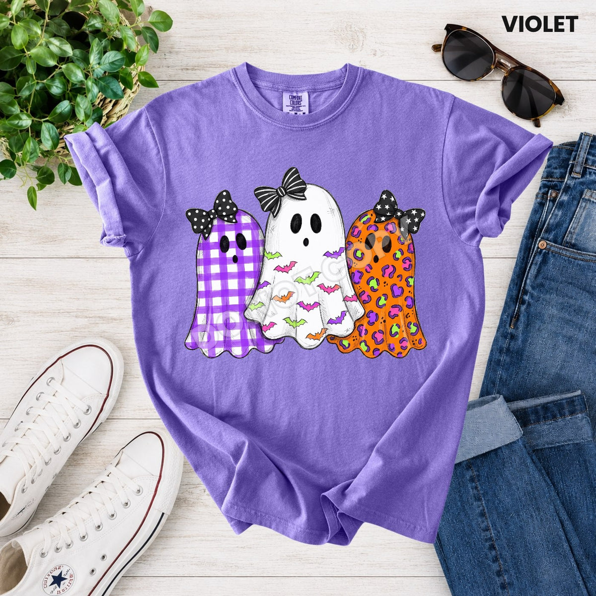 Neon Ghosts Halloween Tee