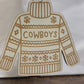 Dallas Cowboys Wooden Sweater Ornament