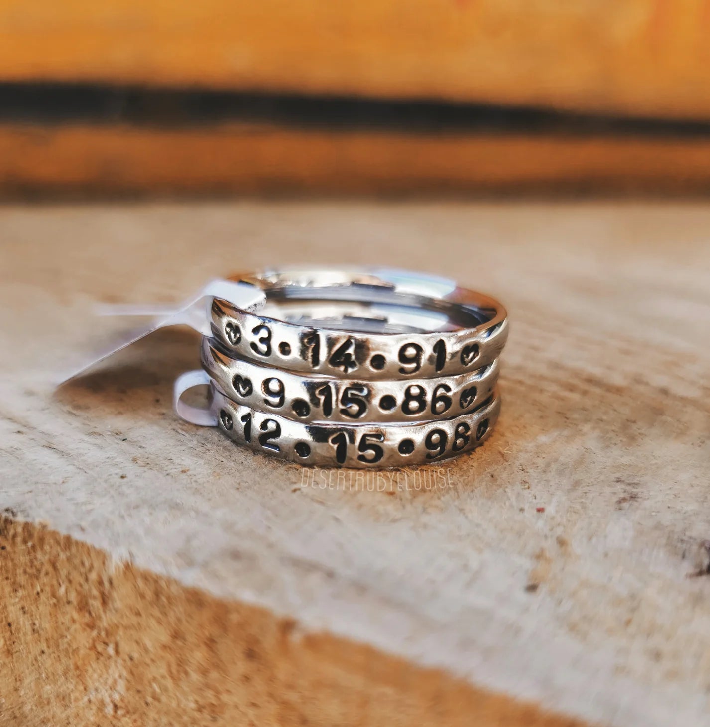 3mm Hand Stamped Stacking Ring
