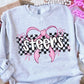 Checkered Bow Pink Out Mascot Shirt
